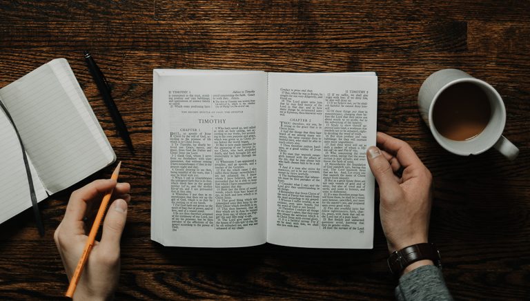 image of Bible sitting on table
