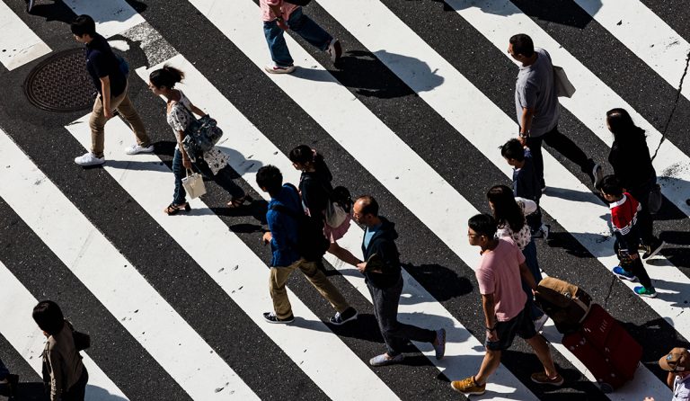 image of people walking