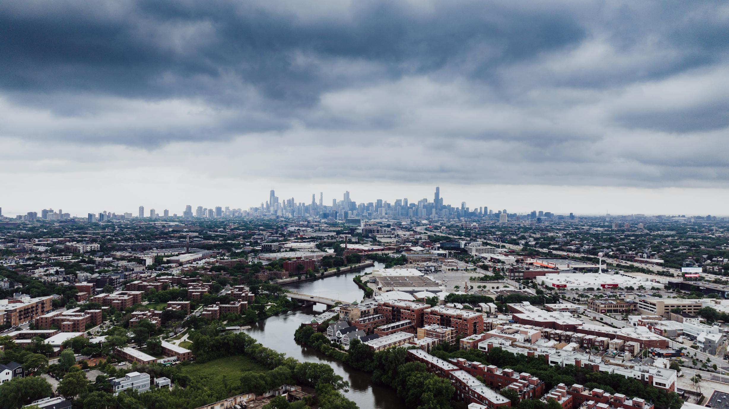 A view of the city from a high vantage point